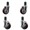 Service Caster 4'' Maroon Poly Wheel Swivel 1-5/8'' Expanding Stem Caster Set 2 Brakes, 4PK SCC-EX20S414-PPUB-MRN-2-TLB-2-158 - alternate 1